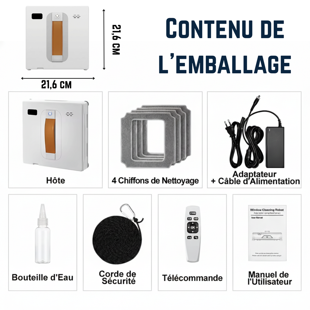 Robot Lave Vitre sans fil CLEARYON